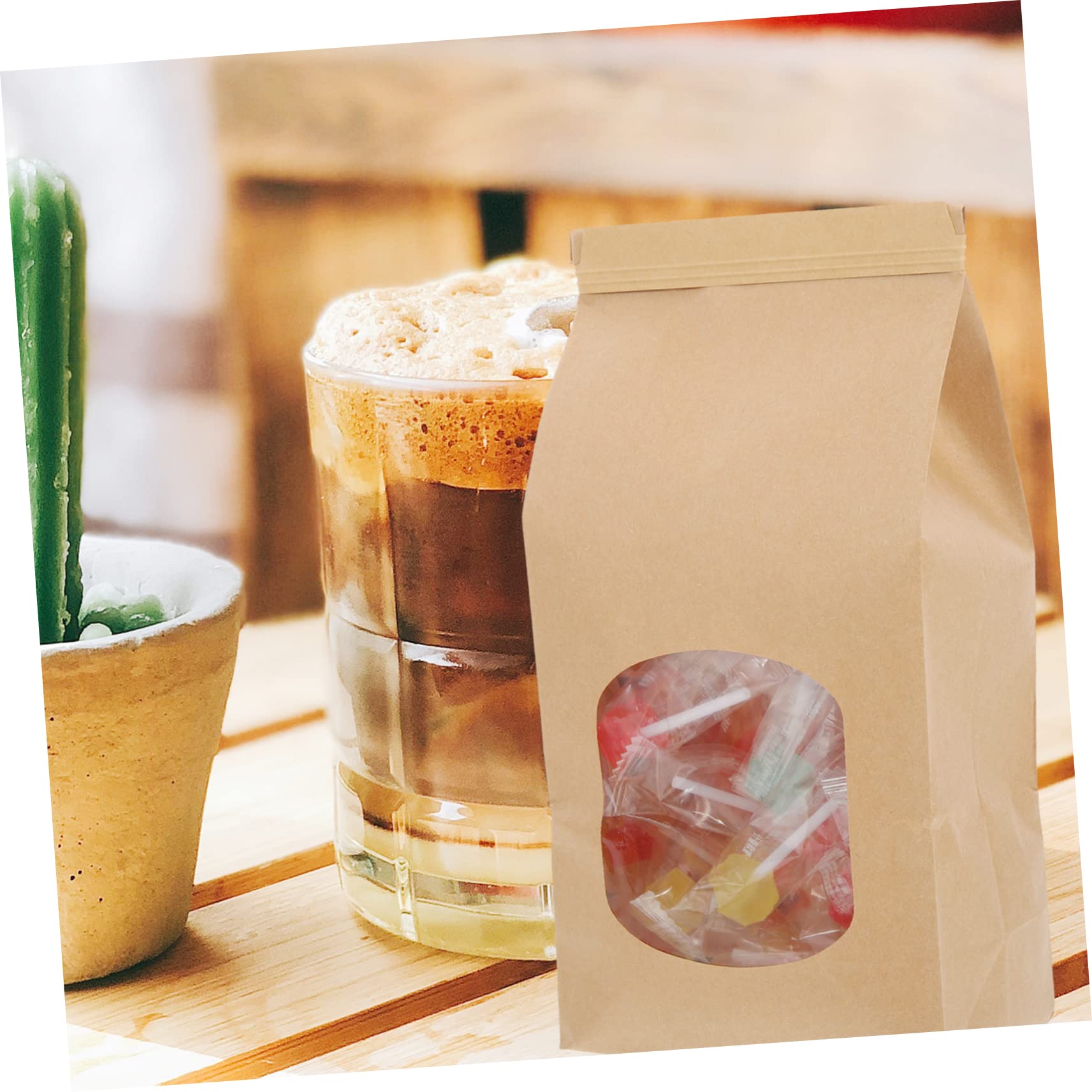 Kekstüten aus Kraftpapier 100 Stück 8oz für Snacks | Süßwaren und Trockenfrucht Mischungen, für Zuhause und Kleine Betriebe, Fettabweisend