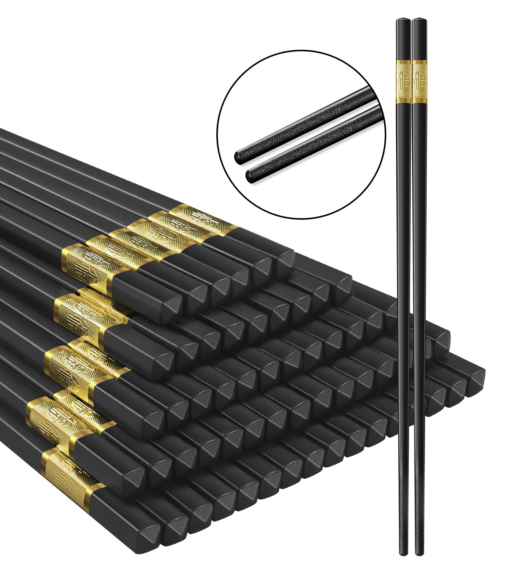 Lot de 100 paires de baguettes | Réutilisables | Passe au lave-vaisselle | En vrac | Lavables | Métal | Adultes - (24 cm)