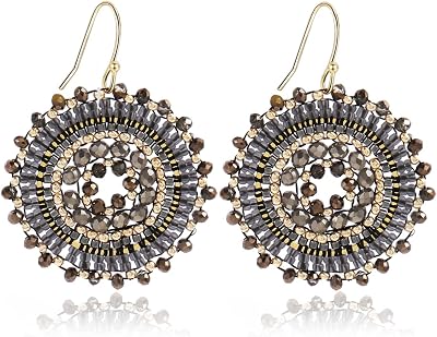 Colorful Summer Beaded Earrings For Women Crystals Glass Bead Dangle Drop Bohemia Earrings Statement Earrings For Women