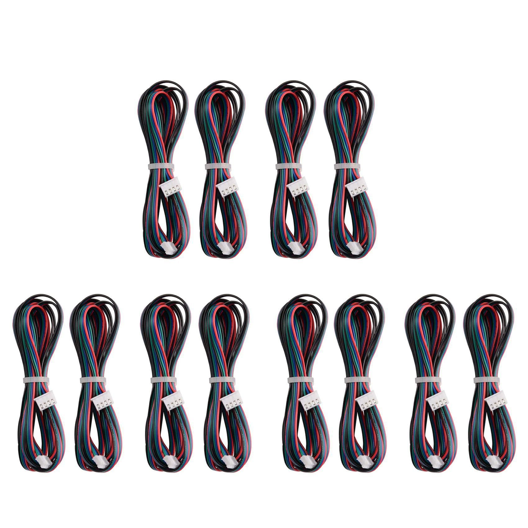 Jnchdghwa Women's As Shown In Color 12Pcs 2M Motor Connector Cables Xh2.54 4Pin To Xh2.0 6Pin White Terminal Paralled Motor Wires For 3D Printer Stepper