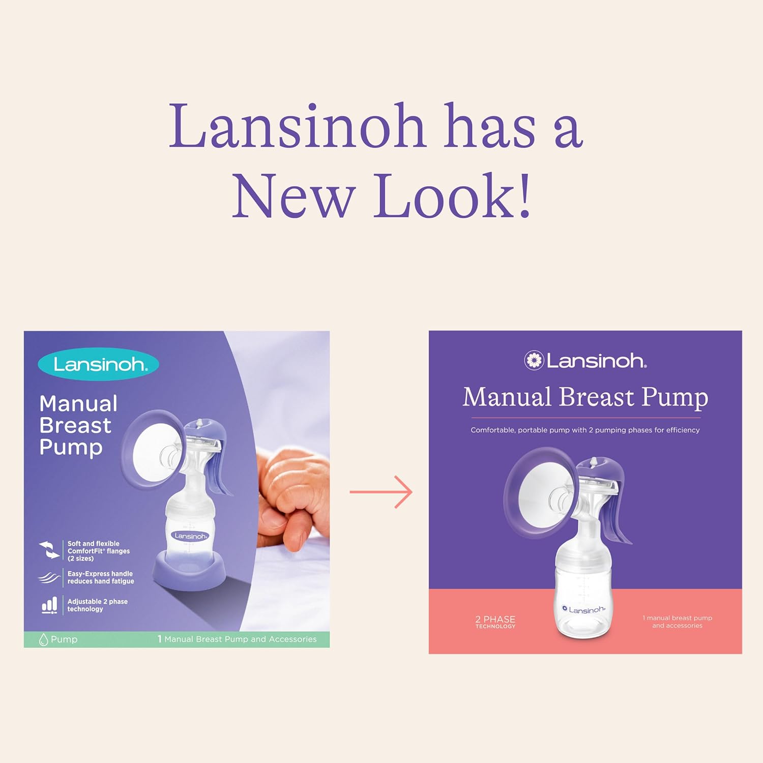 Lansinoh Manual Breast Pump, Hand Pump with Comfortable Flange, Includes 5oz Baby Bottle with Slow Flow Nipple, Breastfeeding Essentials (Pack of 6)