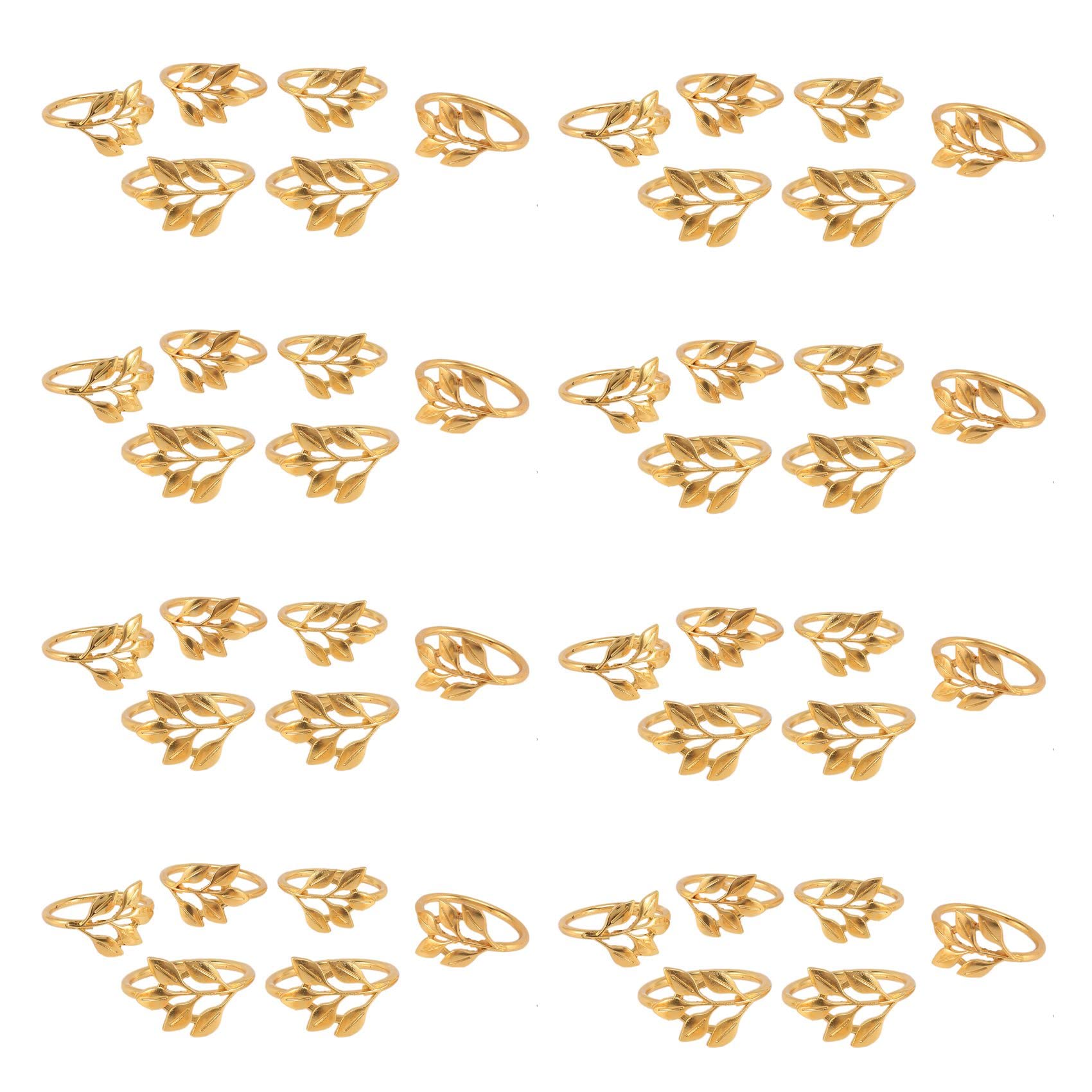 Hndhbfgrt 48Pcs/Lot Hotel Napkin Ring Napkin Holder Fall Leaves Napkin Buckle Christmas Wedding Party Gold Napkin Circle