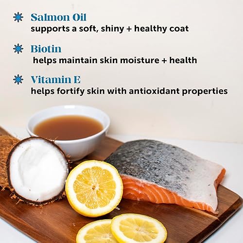 Miniatura 36 de Masticables saludables para la piel y el pelaje de gato, golosinas crujientes y cremosas con omegas, vitamina C y E, biotina, alivia la picazón