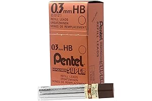 3mm HB Mechanical Pencil Refills - Pentel Lead, Super Hi-Polymer, Smooth, HB