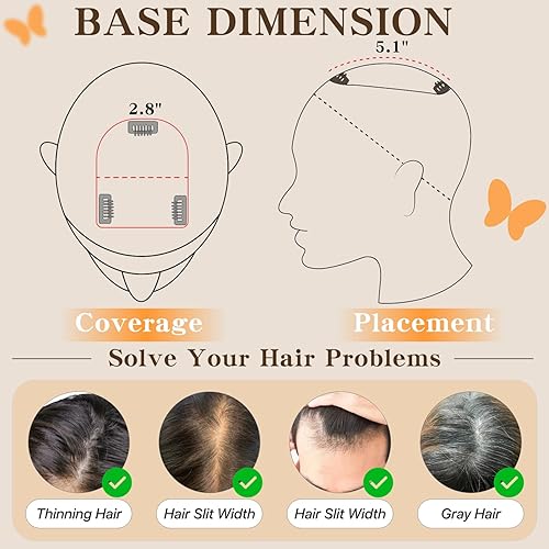 Miniatura 5 de TESSHAIR Extensiones de cabello para mujer, cabello humano real, 150% de densidad, base de seda, extensiones de cabello corto, piezas de cabello