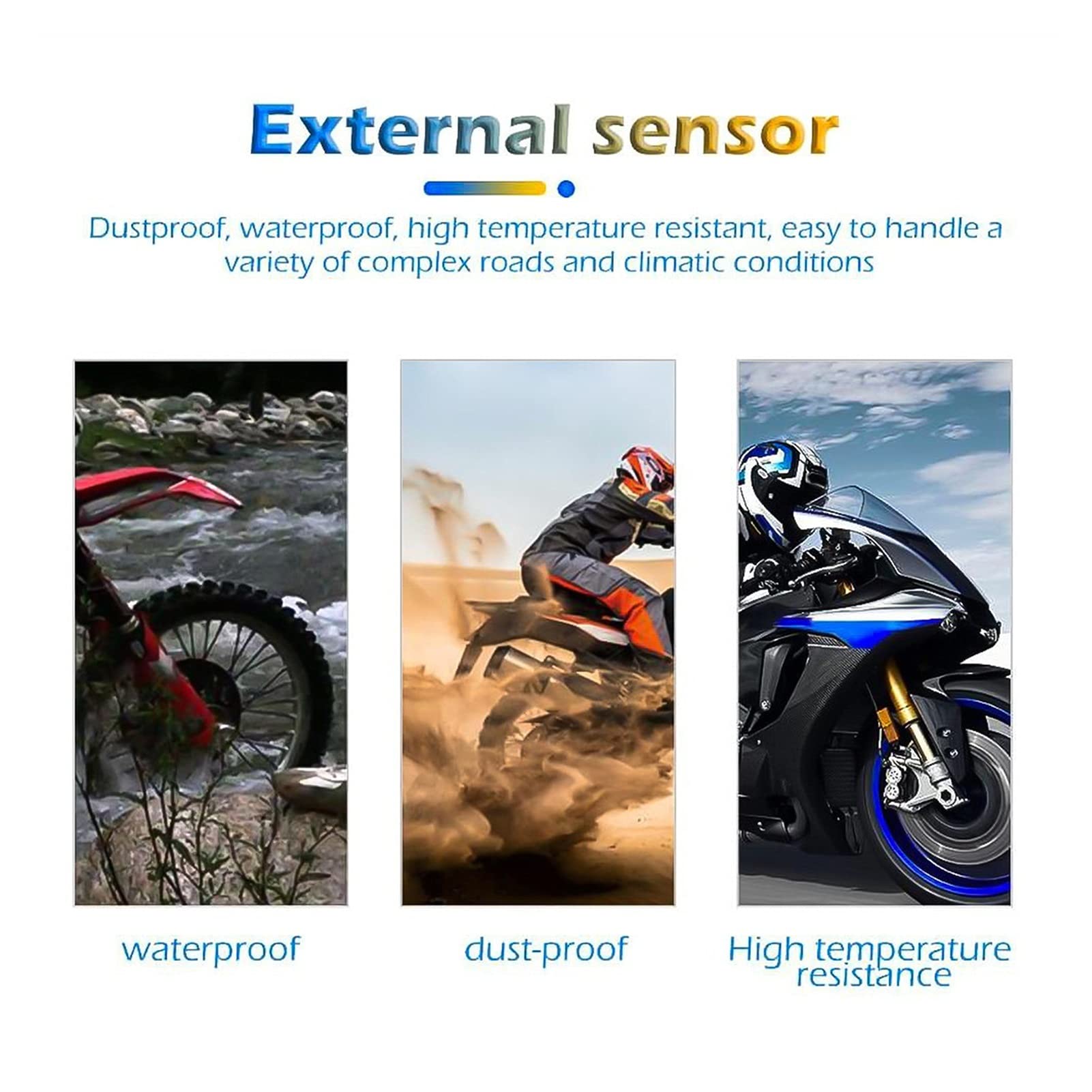 Strumenti di controllo della pressione dei pneumatici Motociclo TPMS. Per il sistema di monitoraggio della pressione del pneumatico digitale della moto motoria motoria moto impermeabile con 2 sensori