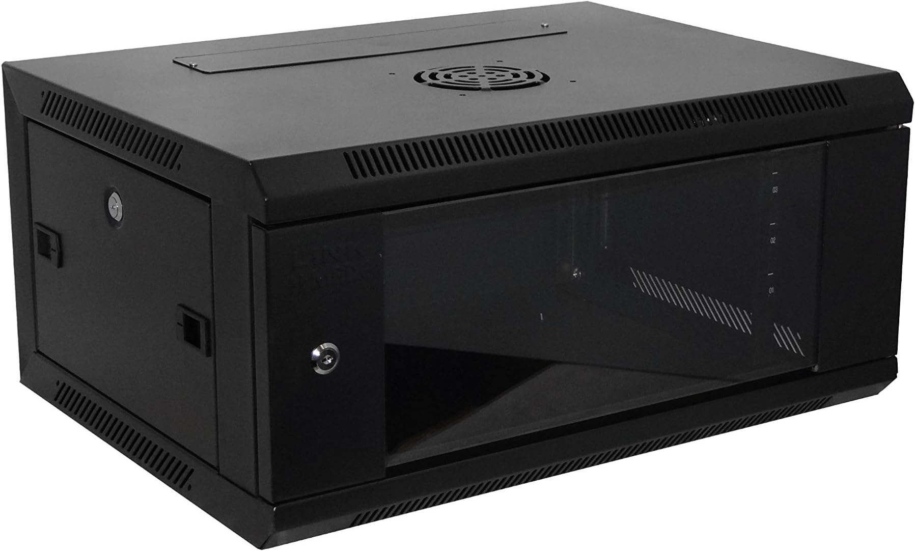 4U-High 18''-Deep 19''-Wide Wallmount Cabinet Enclosure Network Rack Locking Glass Door