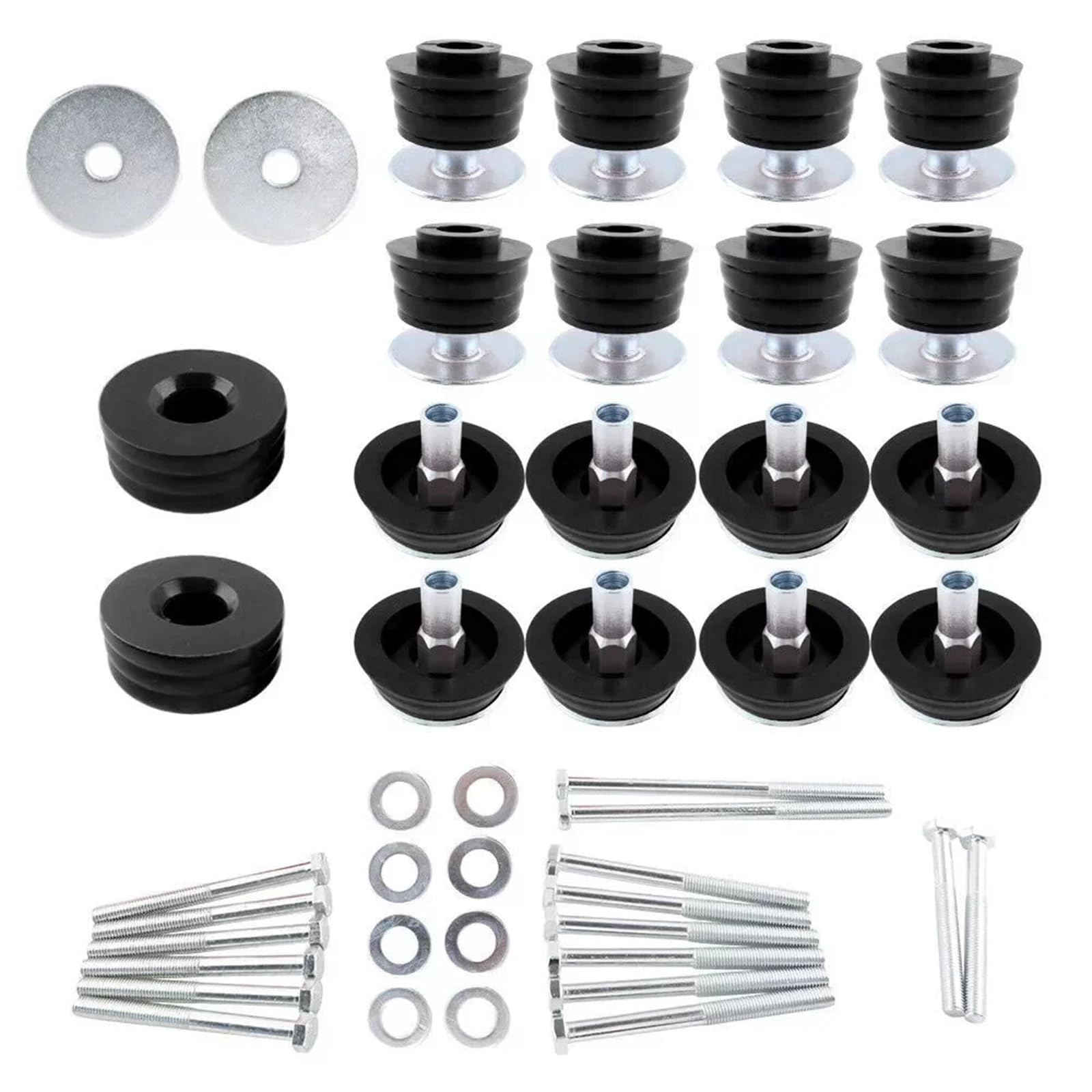 Bushings Fit for Ford F250 F350 Super Duty 2/4WD 08-16 Chassis Parts Body Cab Mount Bushing Kit Black Red Bushing Kit(Style-2)