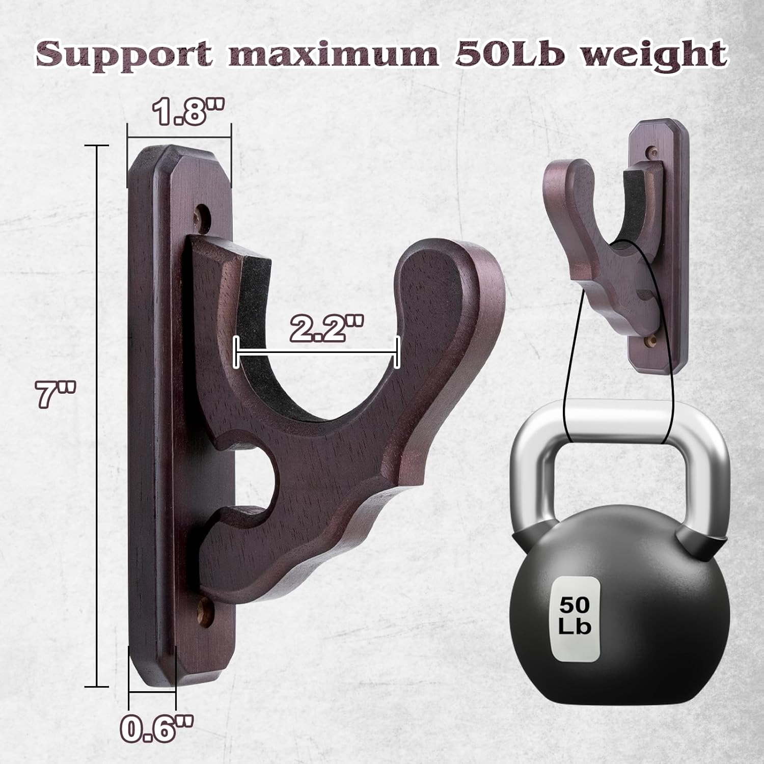 SCUNDA Gun Rack for Wall, Wall Mount Gun Rack, Indoor Gun Rack Holder for Home Office Storage Display, Wooden Wall Gun Rack for Rifle Shotgun and Bow,2 Pack