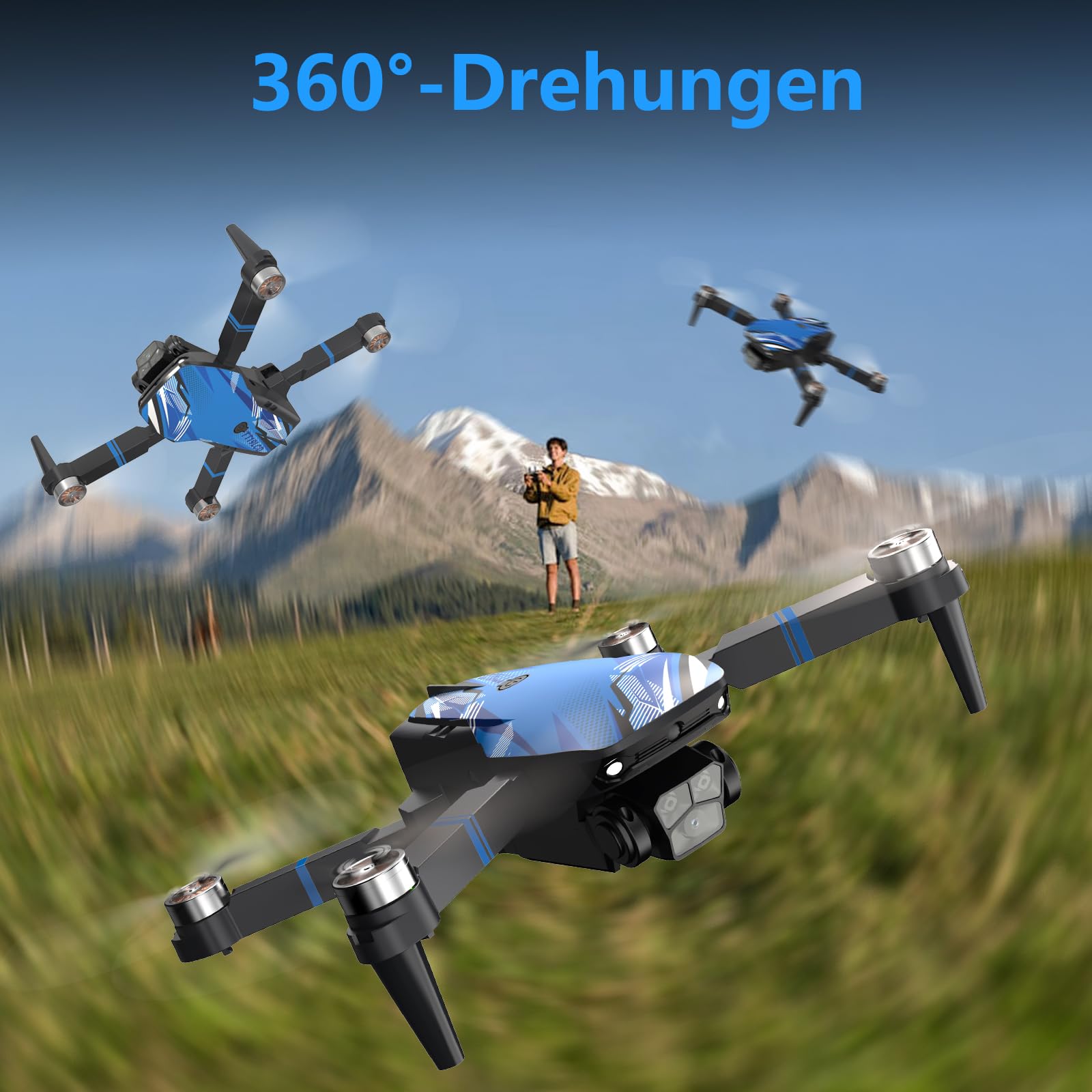 Drohne mit Kamera 4K LCD-Bildschirm FPV Video Bürstenloser Motor 270° Hindernisvermeidung Zusammenklappbarer RC Mini Quadcopter Unter 250G