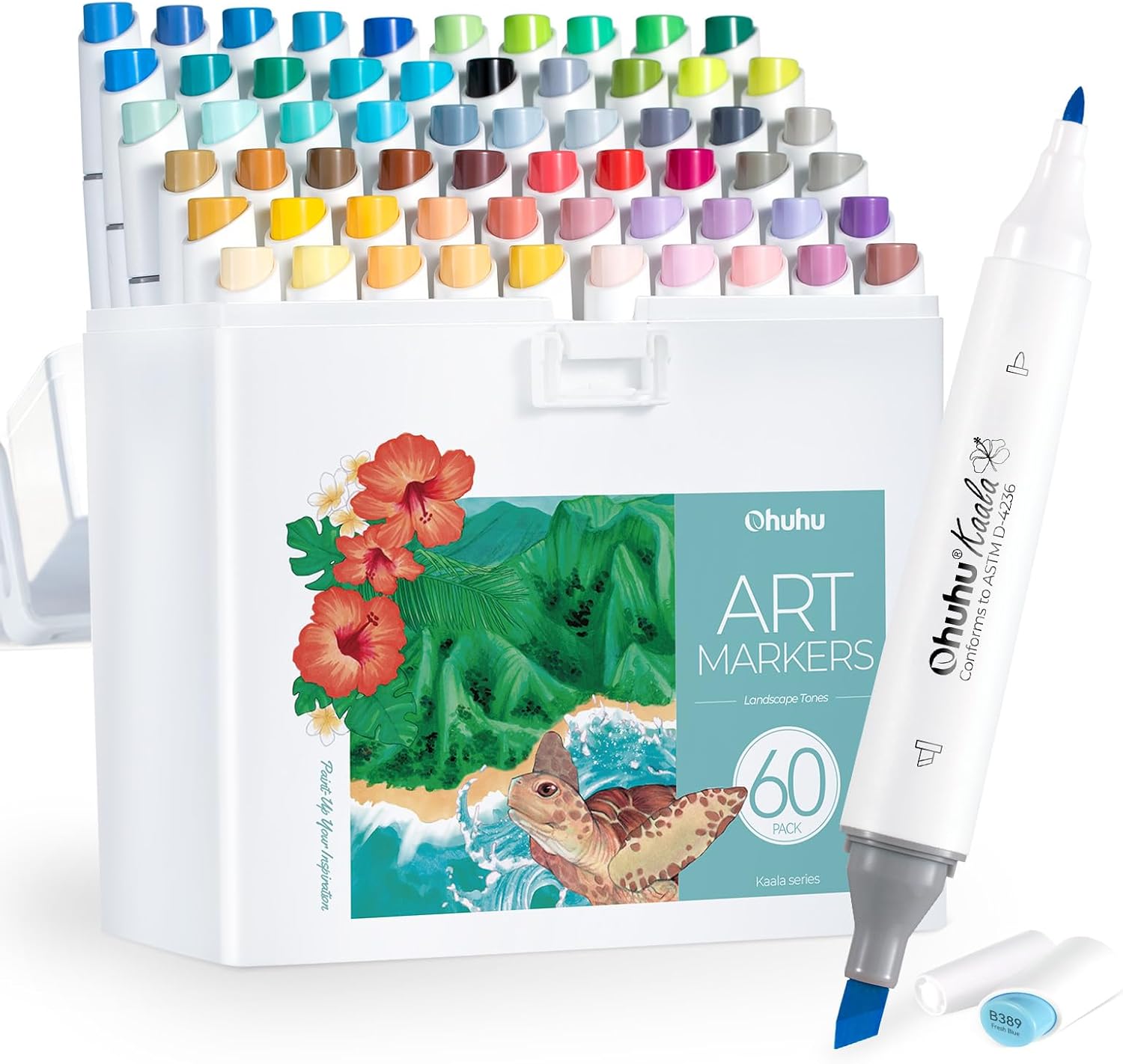 Ohuhu Alcohol Markers Double Tipped Slim Broad and Fine Art Marker for Artists Adult Coloring Drawing Landscape Sketch -Kaala Markers Refillable Art Pen Gift Landscape Tones similar to stock photo