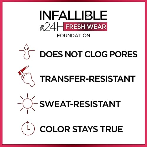 Miniatura 6 de L'Oreal Paris Infallible - Base de maquillaje resistente por hasta 24 horas, tono ámbar dorado, 1 onza líquida (paquete de 2)