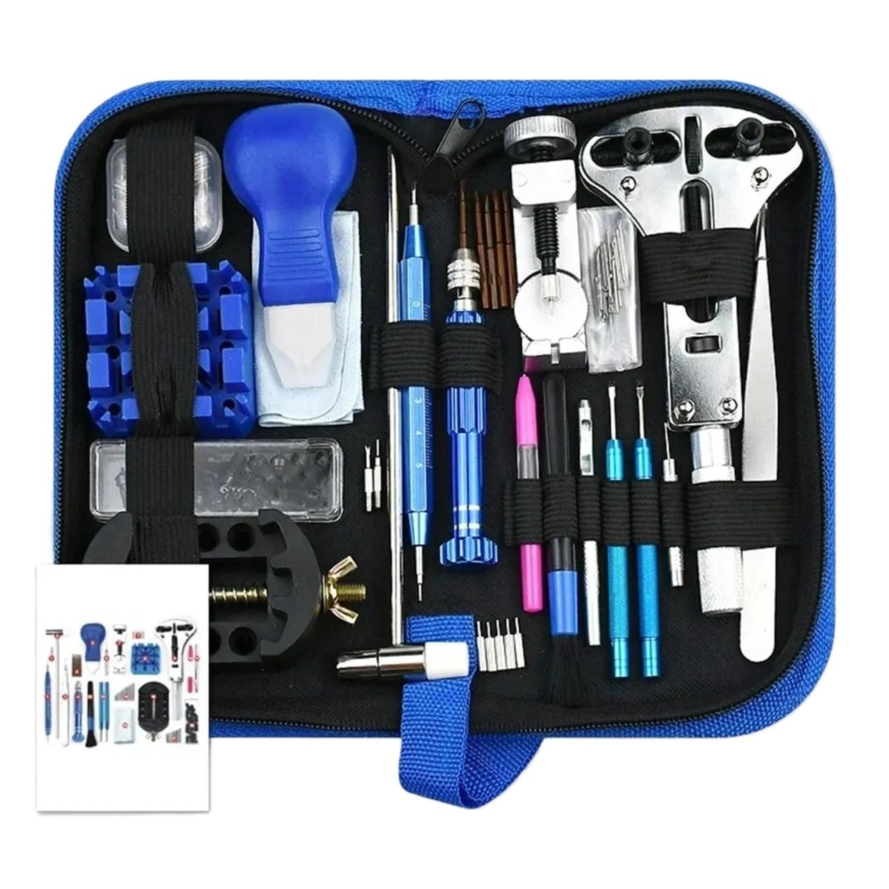 Kit di Riparazione per Orologi da 212 Pezzi: Apri Orologi, Kit di Attrezzi per la Riparazione, Leva, cacciavite, Spillo, Martello, Accessorio per Cinturino.