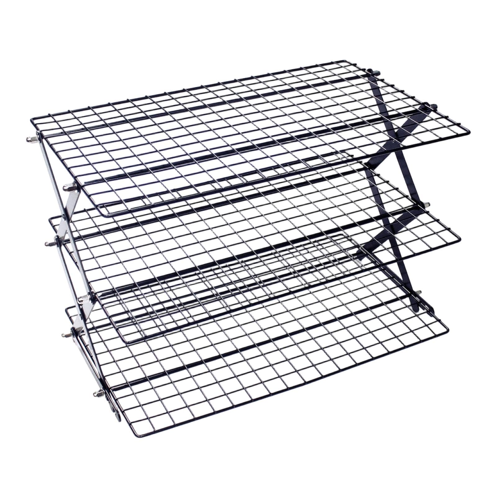 Amagogo Rejilla de enfriamiento Plegable, Organizador de Cocina para el hogar, Rejilla de Alambre para Hornear, Almacenamiento para Barbacoa, Ideal para, 3 Niveles