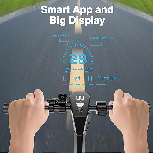 Miniatura 5 de Electric Scooter Adults, 500600W Motor, 28 MPH Top Speed,10" Vacuum Big Tires, Foldable E-Scooter with App Control & Disc Braking System for Smart