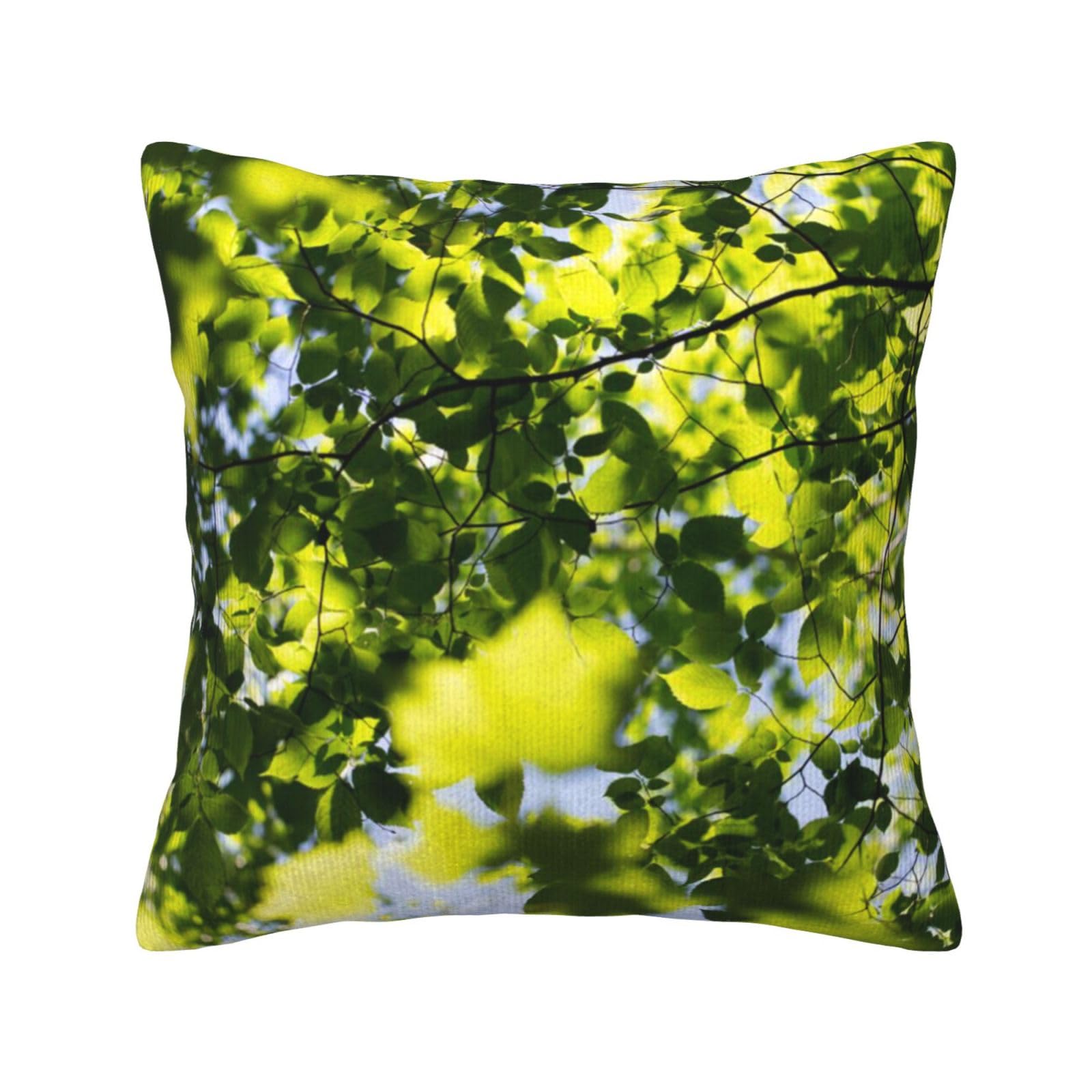 Housses de coussin carrées motif feuille TOMPPY : finitions soignées pour lit