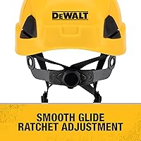Vista 5 de DEWALT DPG22V Amarillo Tipo II Clase C Casco de seguridad con ventilación y 4 puntos de enganche