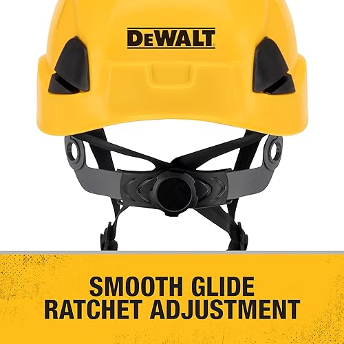 Miniatura 5 de DEWALT DPG22V Amarillo Tipo II Clase C Casco de seguridad con ventilación y 4 puntos de enganche