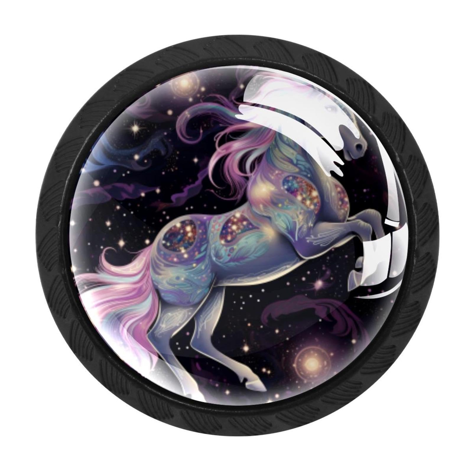 Chenzzzz Multicolored 19 Starry Unicorn Cabinet Knobs 4 Pieces Drawer Kitchen Cabinets Dresser Cupboard Wardrobe Unique Pulls Handles