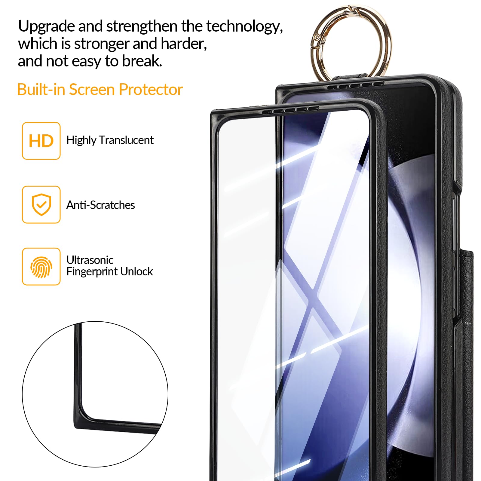 Etui portfelowe na telefon komórkowy Samsung Galaxy Z Fold 8 Ultra z uchwytem na długopis S i uchwytem na kartę kredytową, przegródką na gotówkę, przednią osłoną ekranu ze szkła hartowanego i