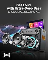 Vista 6 de Máquina de karaoke inteligente Ikarao para adultos - con pantalla de letras, tableta de karaoke de 32GB, 2 micrófonos inalámbricos, sistema