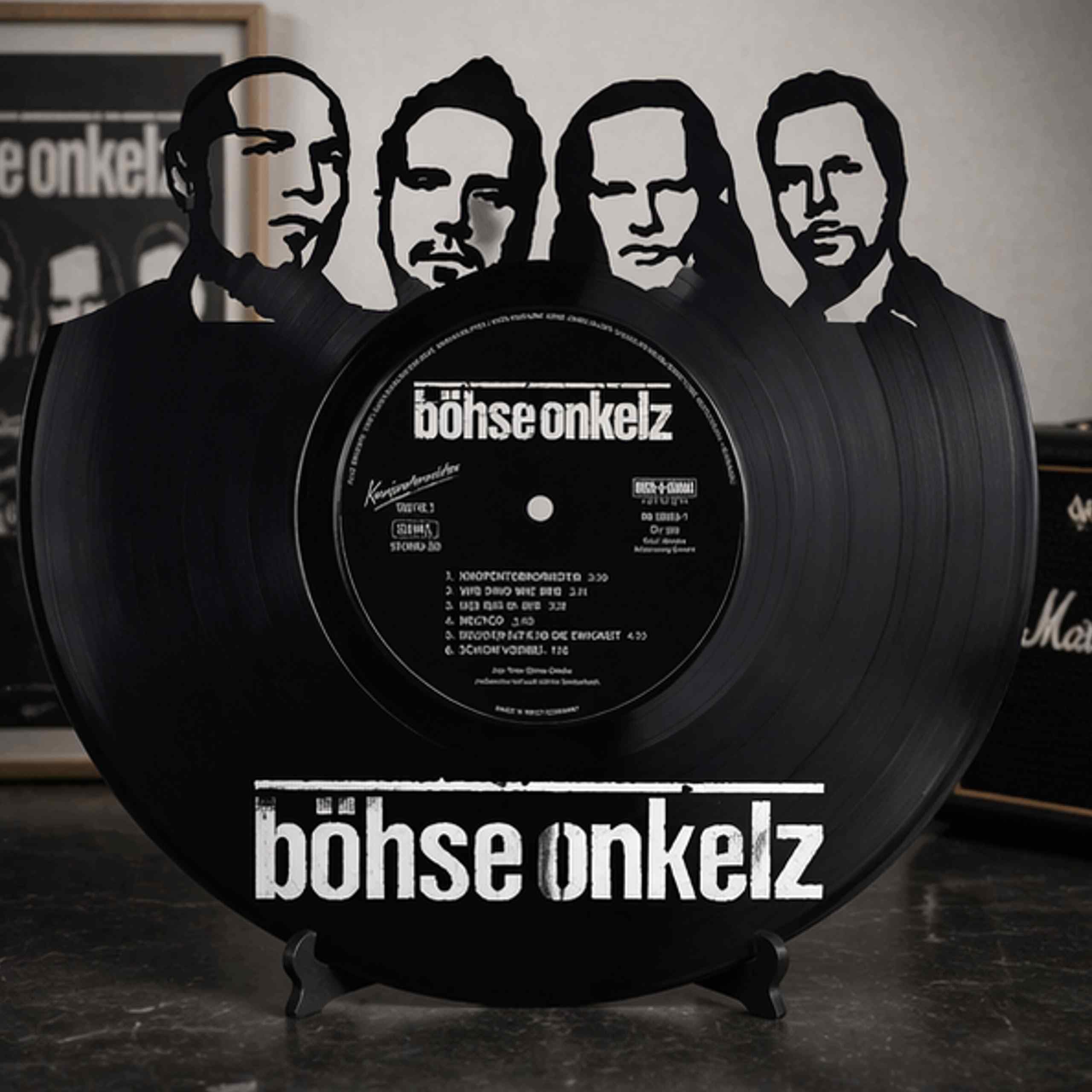 EVEVO Wanddekoration Schallplatten Inspiriert Böhse Onkelz Vinyl Musikband Inspiriert Wanddekoration für Musikfans Vinyl-Schallplatten Wandkunst