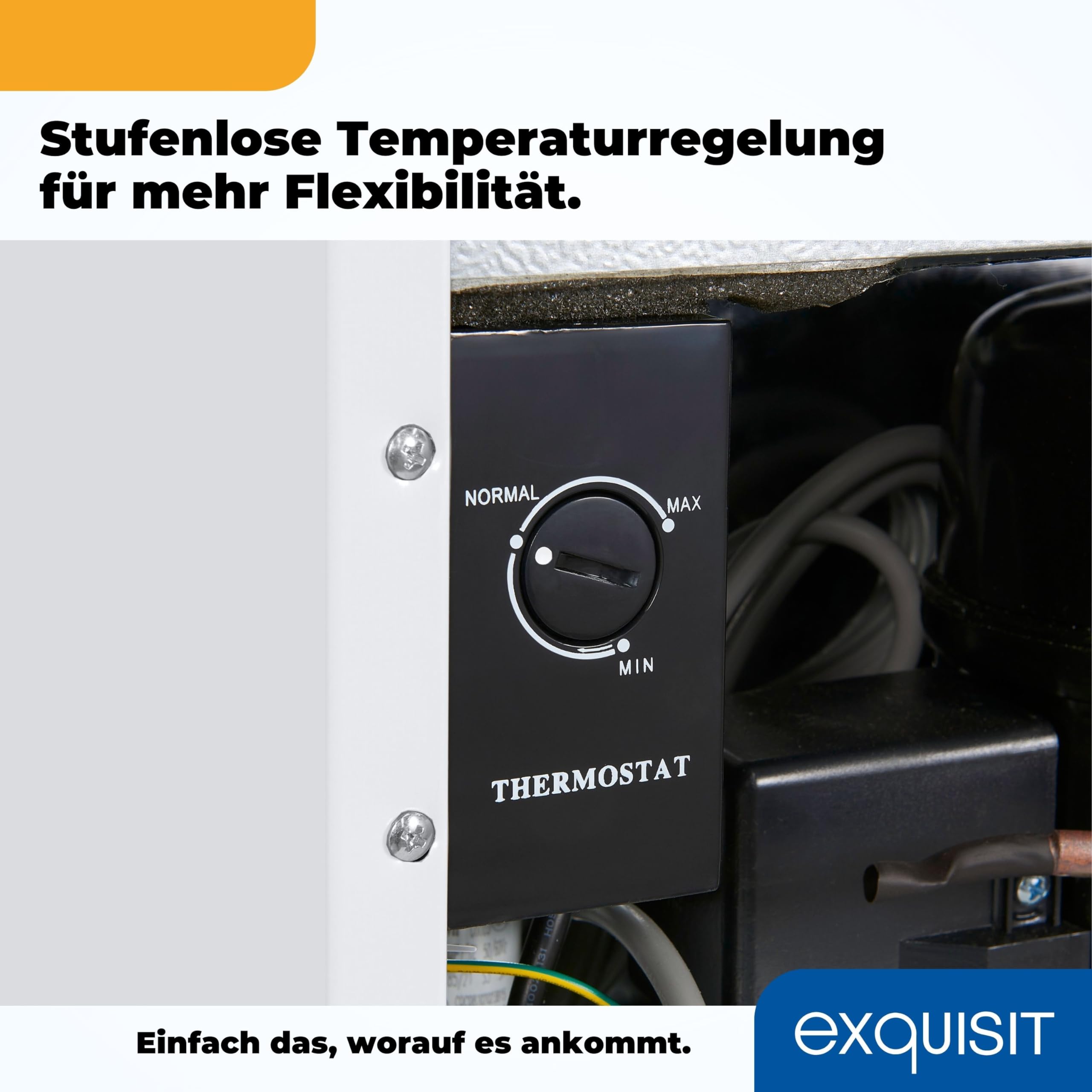 Exquisit GB505-040E Mini Gefrierschrank - 33l Tiefkühlschrank Weiß | 4 Sterne Fach - 2,4 kg Gefriervermögen - Leise 40dB - Wechselbarer Türanschlag - Maße 51 x 44 x 47,5 cm - Kleiner