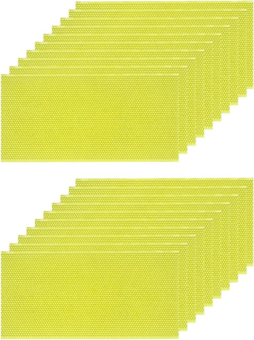 20 Pack Beeswax Coated Foundation Sheets for Beehive, Beehive Waxed Plastic Comb Foundation, Bee Wax Nest Foundation, Deep Frame Beekeeping Tool, 8-1/2-Inch, Green