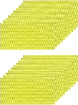 20 Pack Beeswax Coated Foundation Sheets for Beehive, Beehive Waxed Plastic Comb Foundation, Bee Wax Nest Foundation, Deep Frame Beekeeping Tool, 8-1/2-Inch, Green