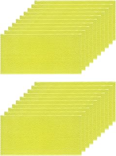 20 Pack Beeswax Coated Foundation Sheets for Beehive, Beehive Waxed Plastic Comb Foundation, Bee Wax Nest Foundation, Deep Frame Beekeeping Tool, 8-1/2-Inch, Green