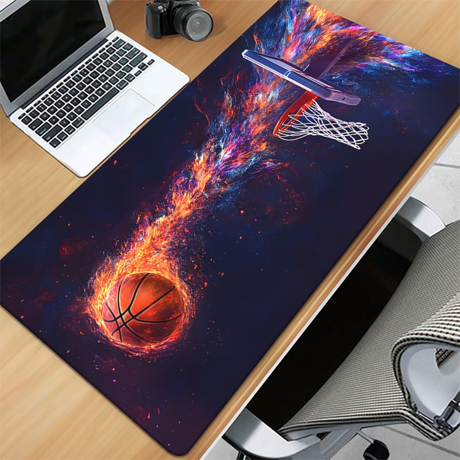 Tappetino Mouse da Gioco 1200x600x2mm, Bastone Infuocato Mouse Pad XXL ad Alta Precisione e Velocità, Base in Gomma Antiscivolo Ultra-Grip, Tappetino per Scrivania Tastiera e PC