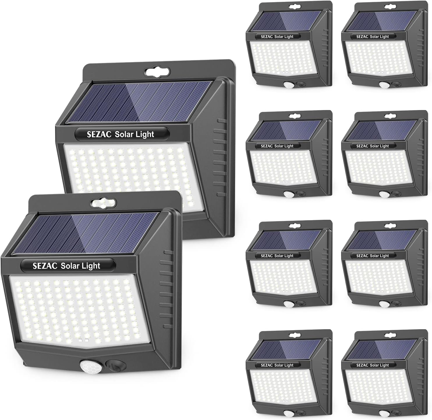 Solar Outdoor Security Lights 10 Pack/3 Lighting Modes Motion Sensor, Ultra-Bright, Wireless Wall Lights Powered for Outside Patio Garden Backyard Fence Stairway (118LED)