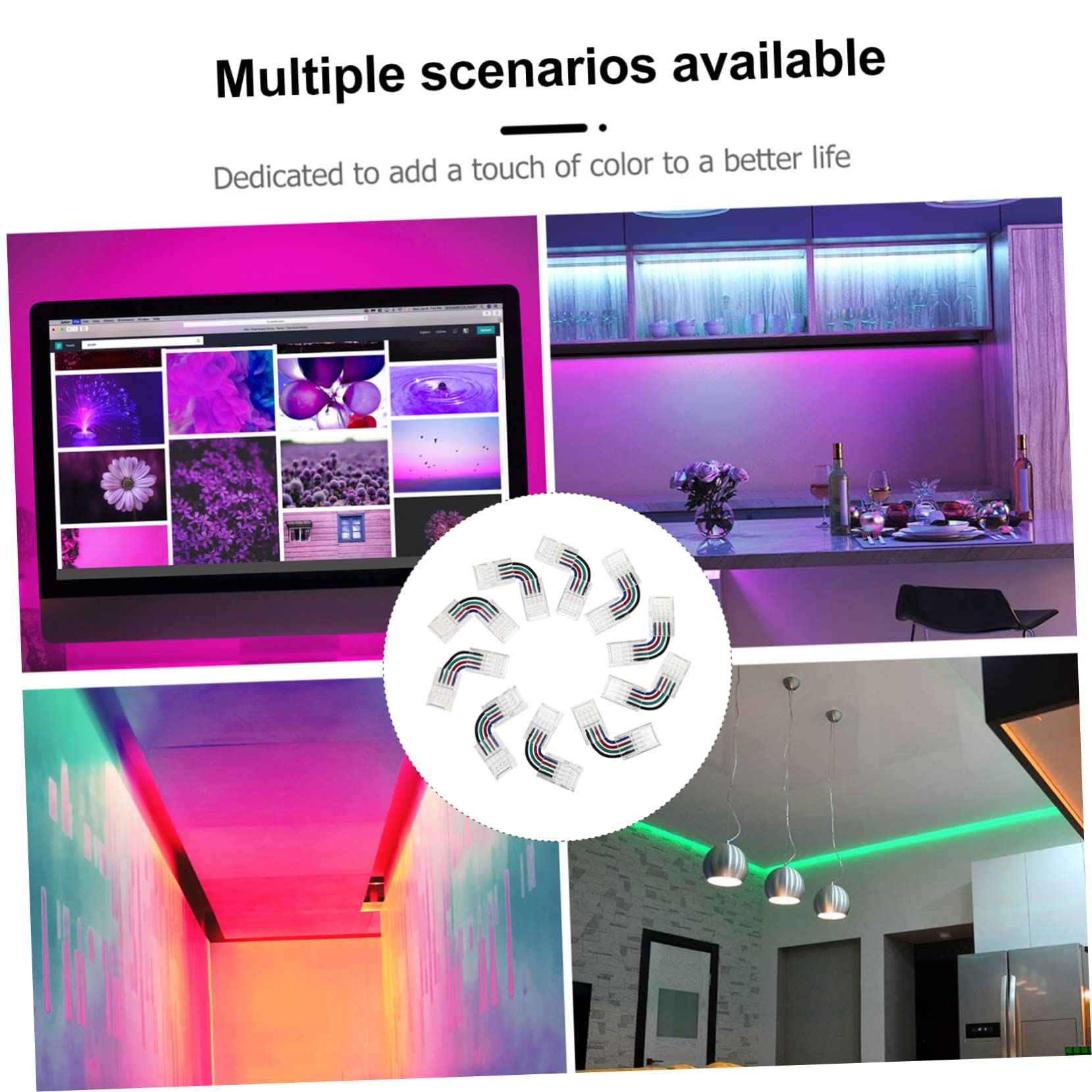 MAGICLULU 5 Set Connettore Barra Luminosa Strisce Luminose A Led Guidato Connettori Striscia Led Connettore Striscia Led Connettori Per Strisce Led Connettore Rgb Addominali 10 Pezzi*5