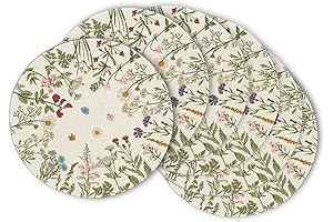 Antique Herbs Wild Flowers Spring Round Placemats Set of 6