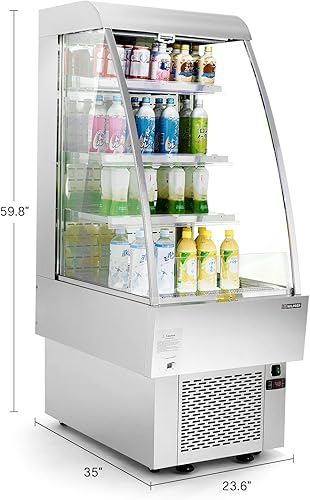 Vista 65 de Wilprep Refrigerador comercial, 22.4 pies cúbicos Refrigerador vertical con pantalla de bebidas con iluminación LED, enfriador comercial de puerta
