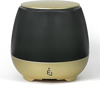 Difusores de Aceite Esencial de Earnest Living Difusores de 150 ml para el hogar Difusor de aromaterapia de plástico con Cable USB Sin Agua Auto Apagado Difusor de Aroma de 7 Colores Regalo Negro