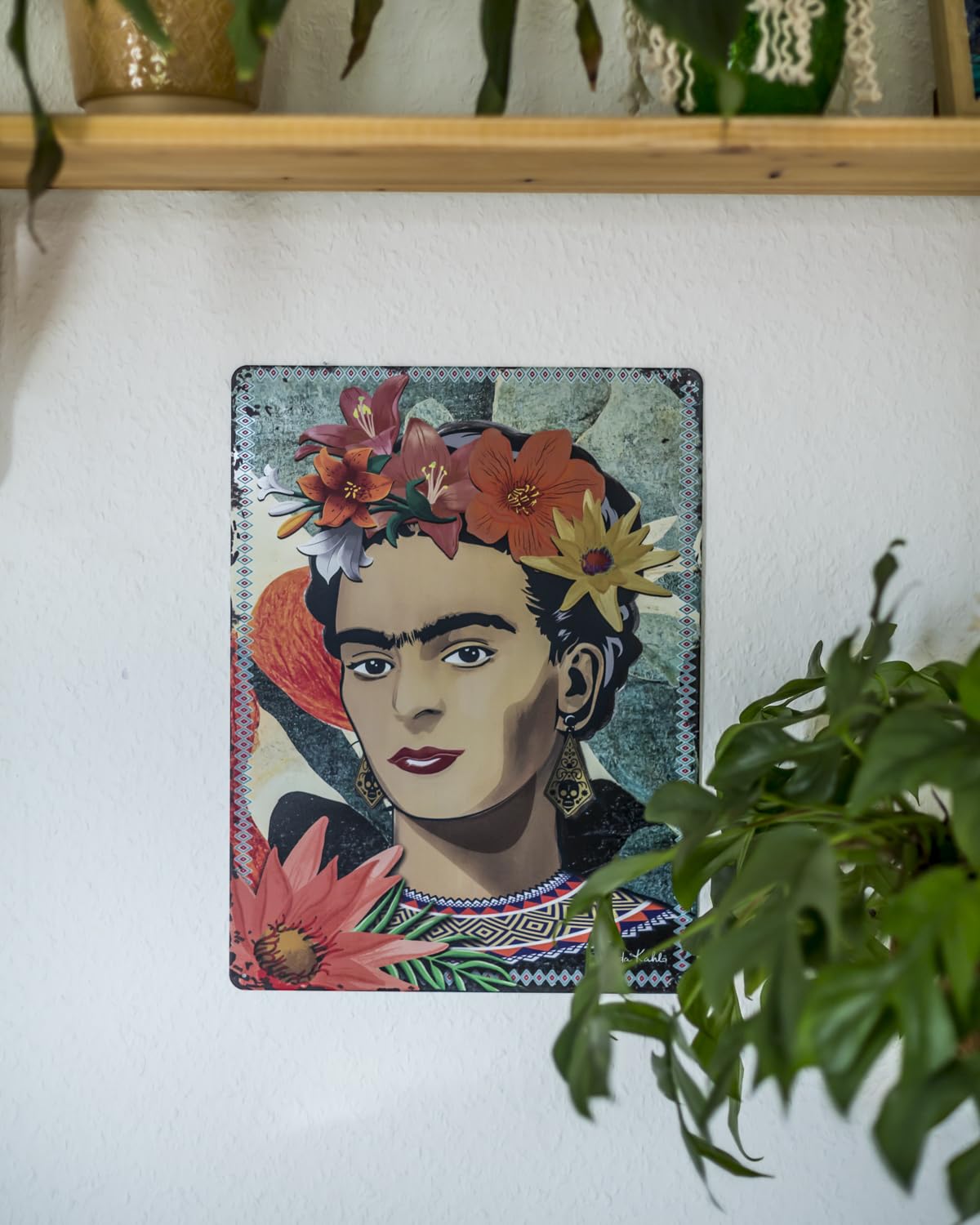 40 x 30 cm Art Tin Sign Suitable for Frida Kahlo Fans and Lovers - Portrait, Mexico, Art, Painter (Portrait 3) - Image 2