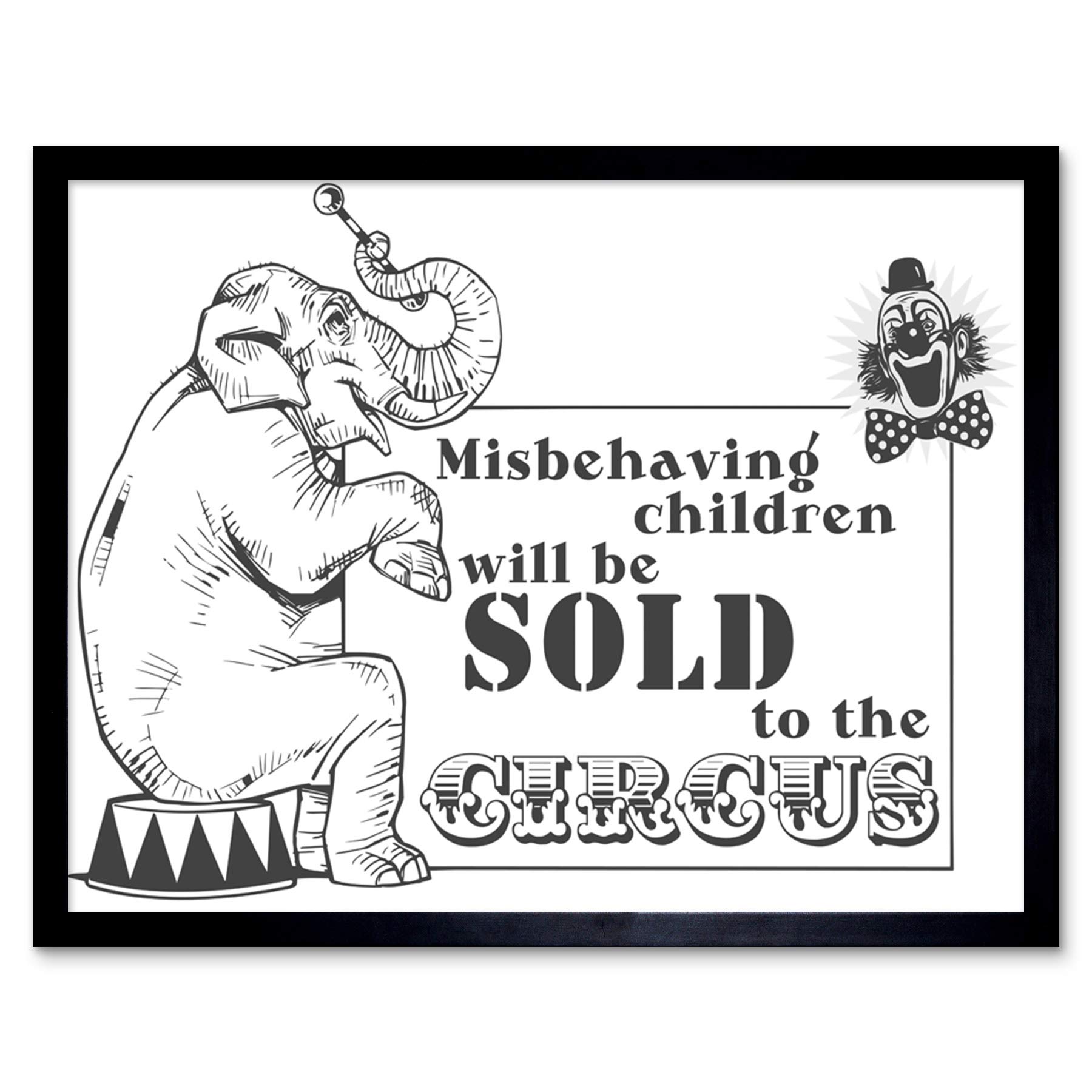 Wee Blue Coo Misbehaving Children Sold Circus Art Print Framed Wall Decor 9X7 Inch