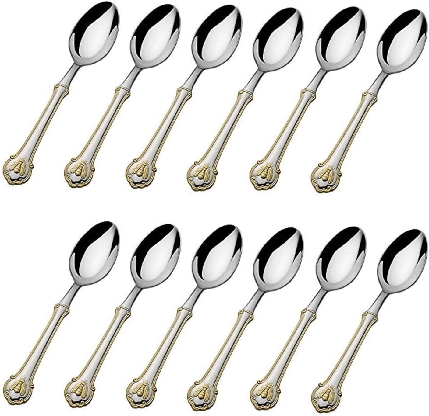 Wallace Napoleon Bee Gold Accent 18/10 Stainless Steel Teaspoon (Set of Twelve)