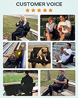 Vista 8 de HOPERAN Massage Heated Stadium Seats for Bleachers with Back Support & Lumbar Pillow, 3 Level Heating & 6 Modes Massage Portable Heated Stadium