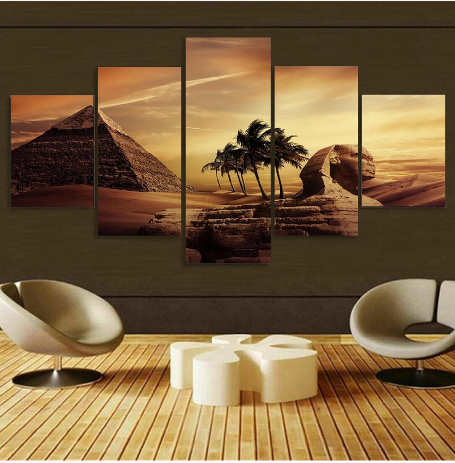 Egipto Famosa Pirámide Modular HD Impreso 5 Paneles Carteles Decoración