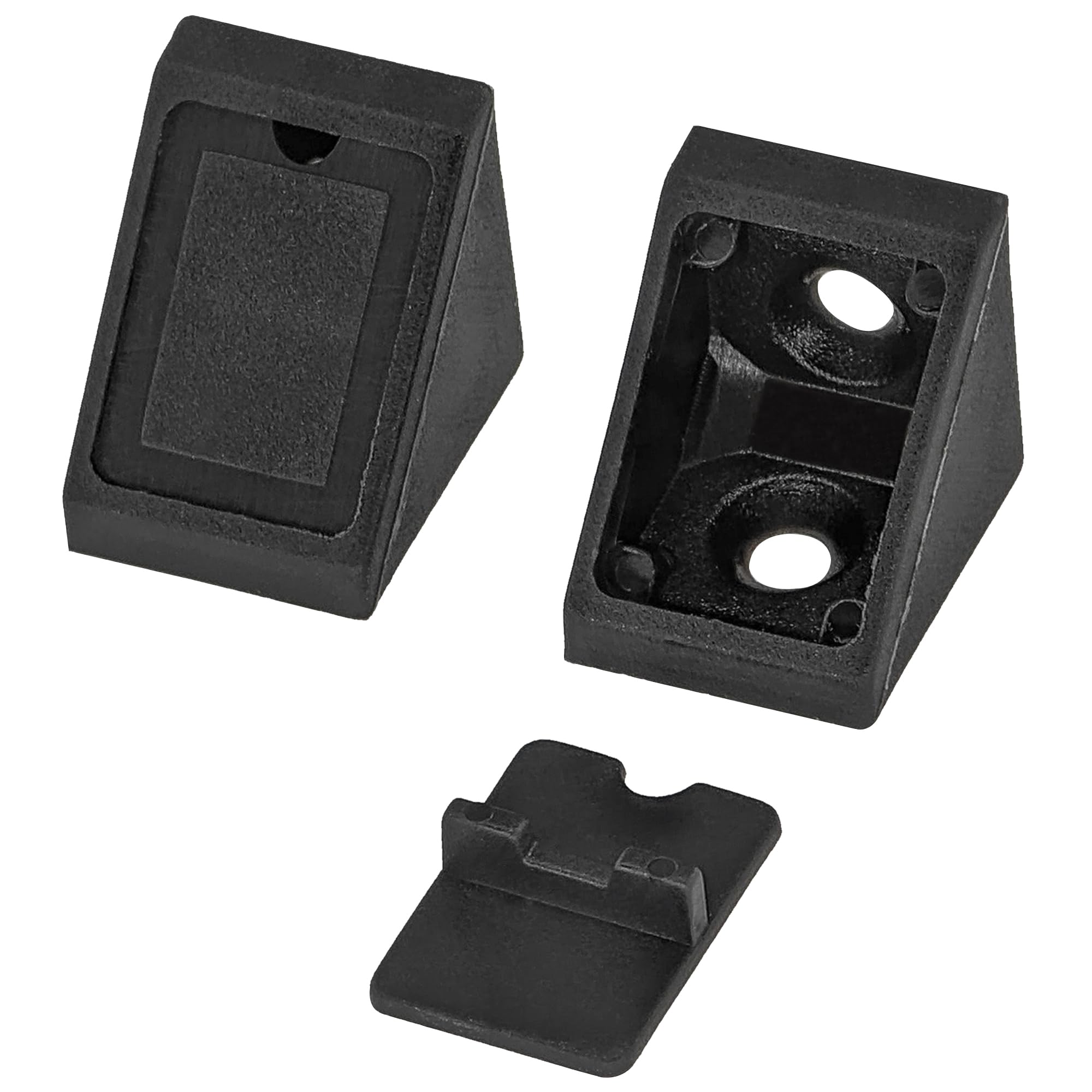 80-Pack Plastic Shelf Support Brackets – 90° Right Angle Corner Braces for Furniture (Black)