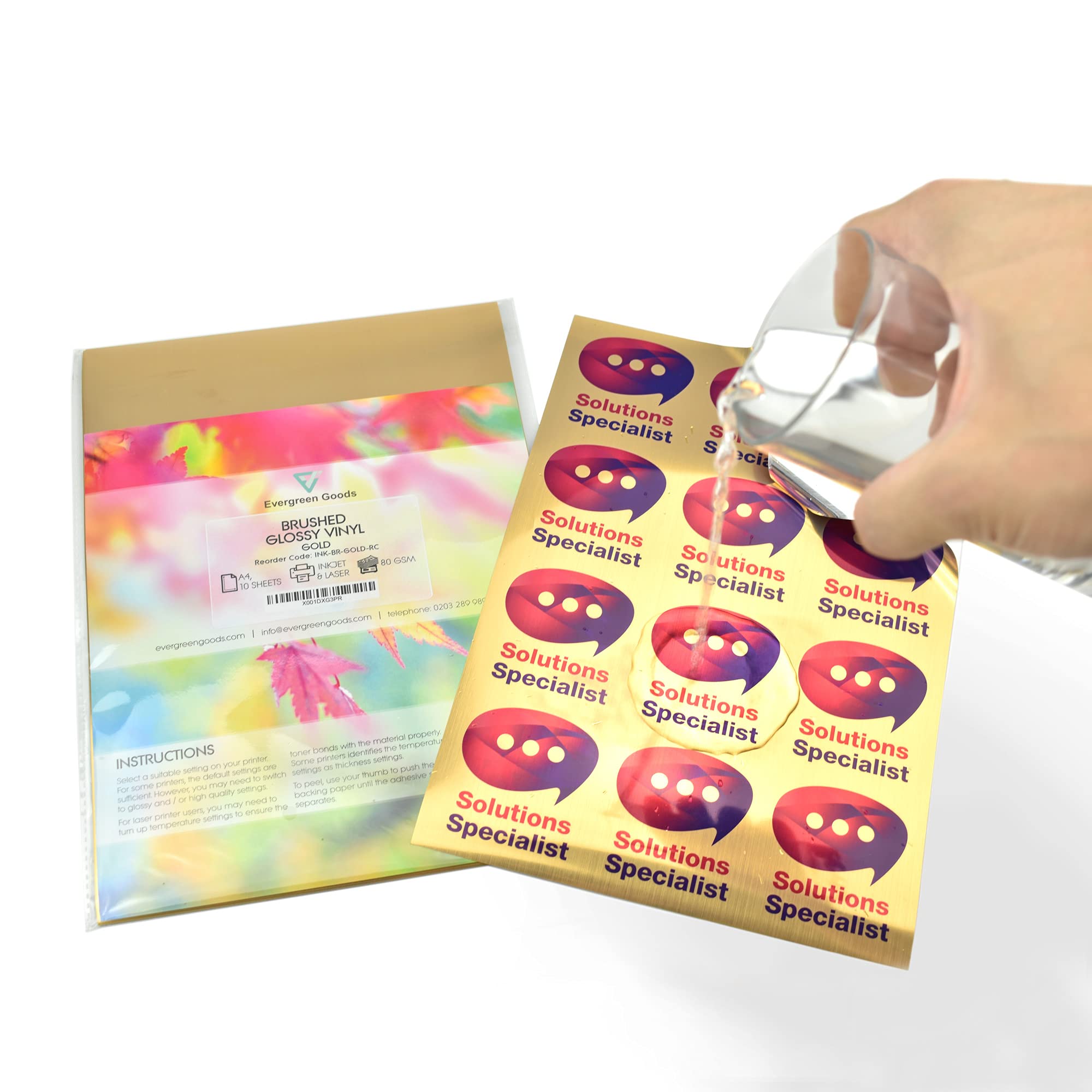 Fogli A4 vinile spazzolato dorato autoadesivo stampabile getto d'inchiostro laser 10 pezzi