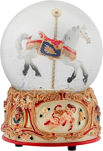 Miniatura 4 de Rose Garland Caballo y Carrusel 100MM Globo de agua musical toca Tune Carrusel Vals