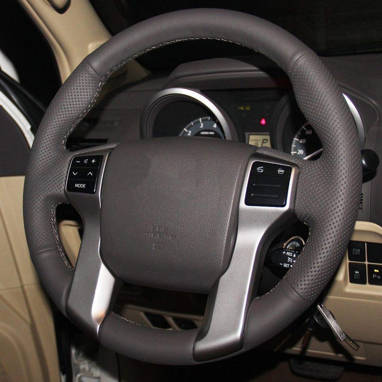 Custom Steering Wheel Cover for Toyota Tacoma 2012-2023 / Tundra 2014-2021/ 4Runner 2010-2014 2015 2016 2017 2018 2019 2020 2021 2022 2023/ Sequoia 2014-2022 Accessories