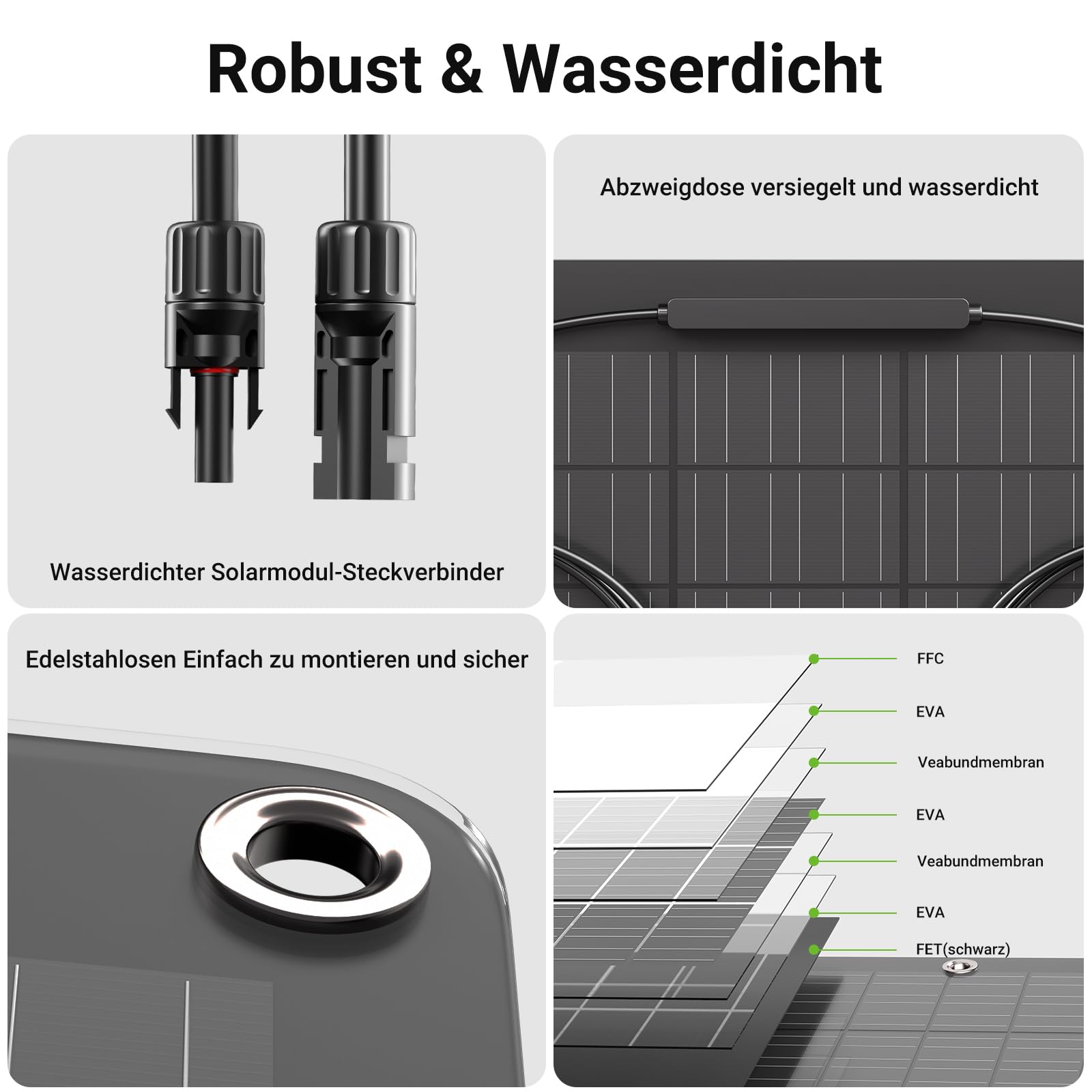 480W Flexibel Solarpanel, 2 x 240W Flexibles Solarmodule, IP67, 23,5% Umwandlung Photovoltaik Panel Balkonkraftwerk Solarzelle Ideal für Wohnmobil Boot Balkon Camper Gartenhaus Dach