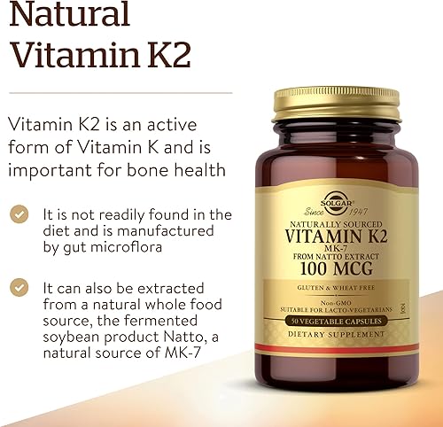 Miniatura 3 de Vitamina K2 natural Solgar, 0,0000035 oz, SF2095960, 1, 1