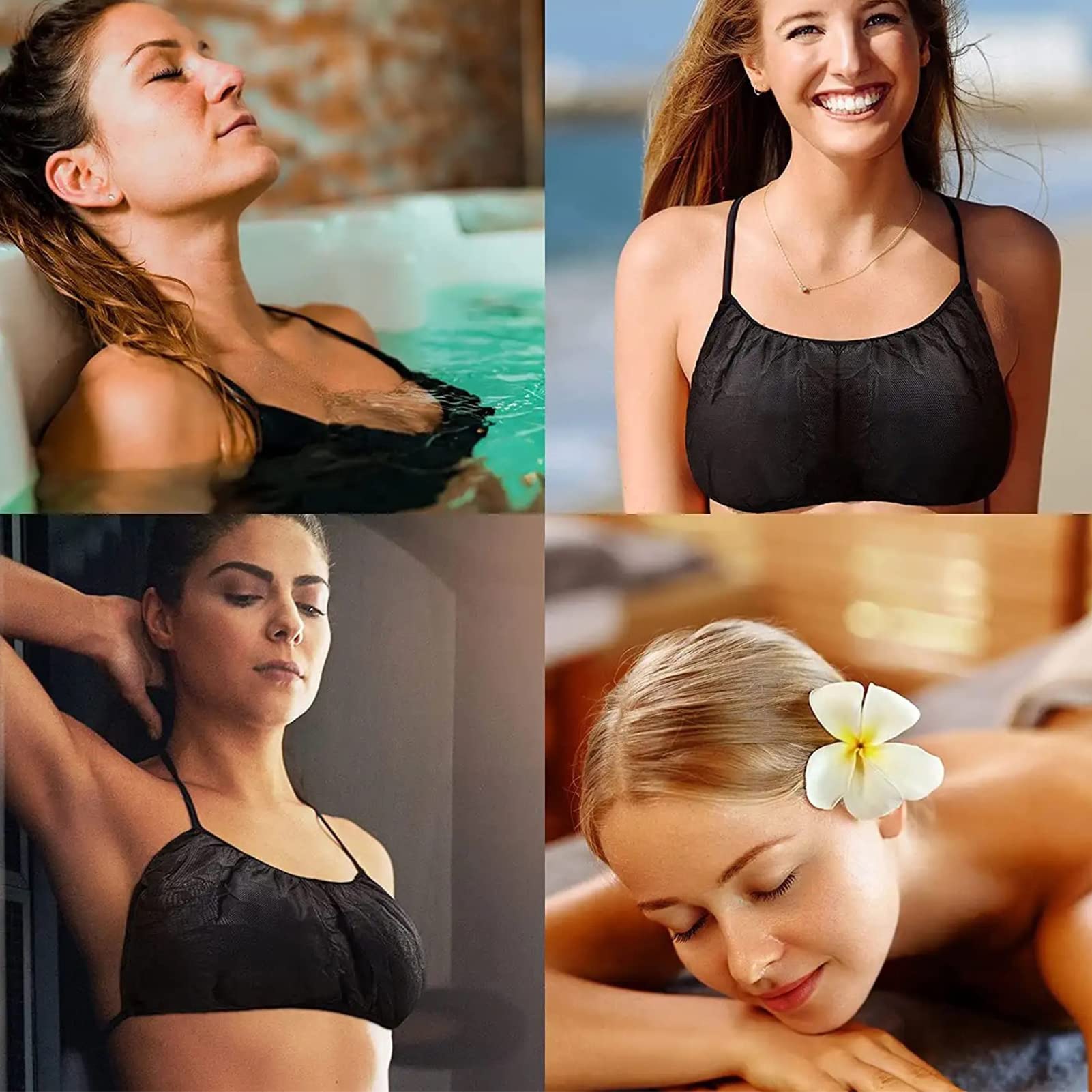 Syfunlv 50 reggiseni usa e getta, super morbidi, di alta qualità, in tessuto non tessuto, da donna, per spa, massaggi, ceretta, viaggi, maternità, ospedale, spiaggia, vacanze, emergenza