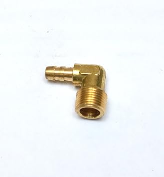 FasParts 3/8 Hose ID / Hose Barb to 3/8 Male NPT MIP MPT 90 Degree L Right Angle Elbow Brass Fitting Fuel / Air / Water / Boat / Gas / Oil WOG by FASPARTS