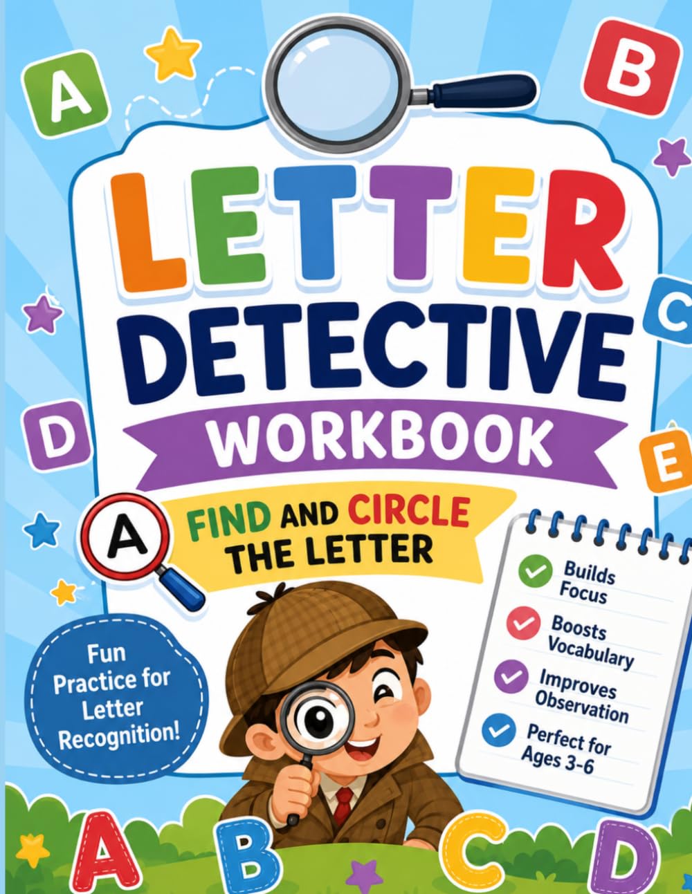Letter Detective Workbook Alphabet Educational Activities For Kids: Preschool Learning Fun Kindergarten Learning